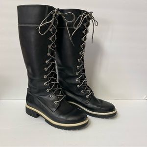NEW Timberland Black Leather Premium Waterproof Lace-up Tall Boots
Size 8